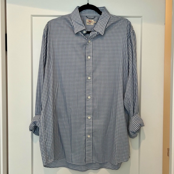 Faherty Men’s Blue Gingham Button Down - Like New (XL) - Picture 2 of 5